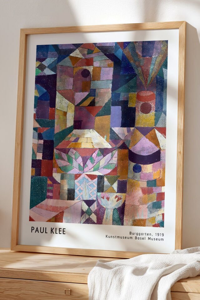DOĞAL AHŞAP - Paul Klee - Renklerin Senfonisi - Ahşap Çerçeveli Duvar Tablosu