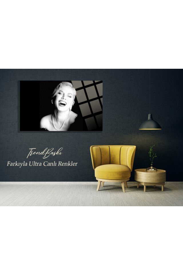 Sezen Aksu Siyah Beyaz Lüks 4mm Kırılmaz Temperli Yüksek Çözünürlüklü Cam Tablo siyah 1