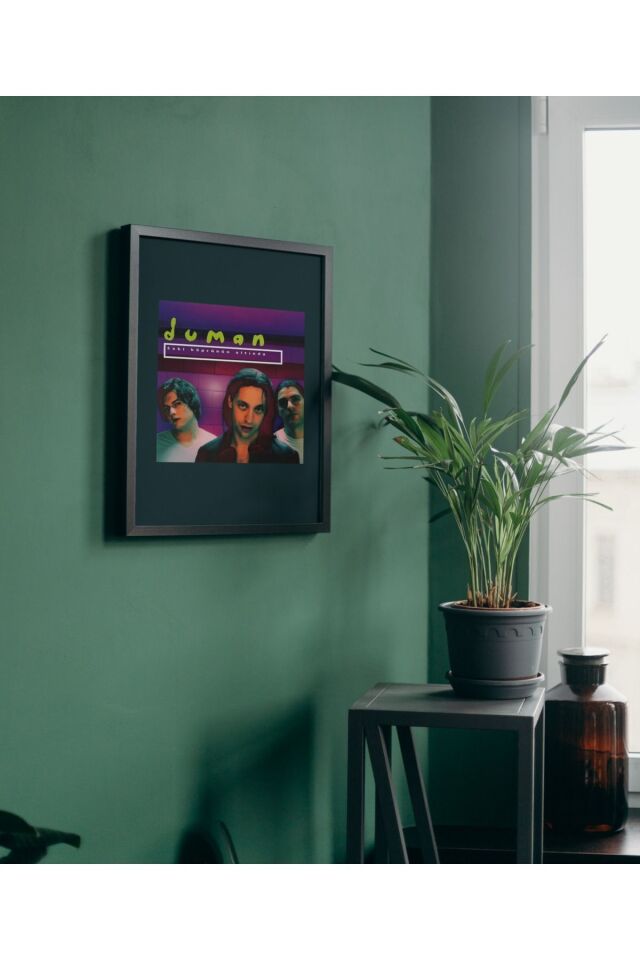 Çok Renkli - Duman Eski Köprünün Altında Albüm Kapağı Poster Çerçeveli Sanatsal Tasarım Tablo