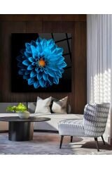 Mavi Lotus Çiçeği Kırılmaz Cam Tablo, Ev Ofis Hediyesi Yüksek Çözünürlüklü 4mm Cam Tablo