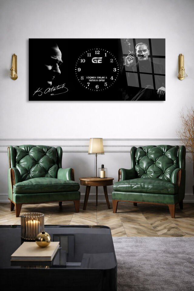 KİŞİYE ÖZEL MODERN DİKDÖRTGEN KIRILMAZ CAM SAAT LOGO BASKI, ÖZEL FOTOĞRAF BASKI EV HEDİYESİ SAAT