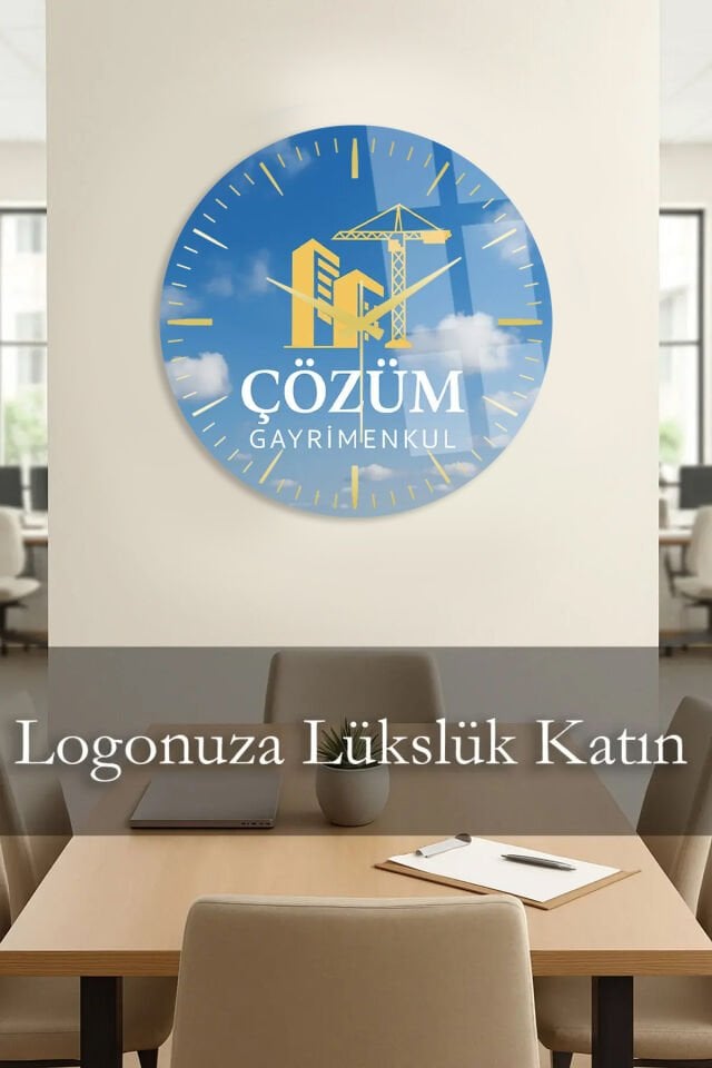 KİŞİYE ÖZEL MODERN YUVARLAK KIRILMAZ CAM SAAT LOGO BASKI, ÖZEL FOTOĞRAF BASKI EV HEDİYESİ SAAT