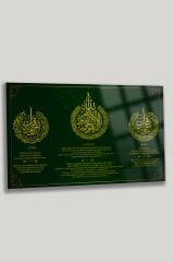 Ayetel Kürsi,Felak ve Nas Sureleri Hem Okunuşu Hem Meali Dini İslami, Hediyelik Büyük Cam Tablo