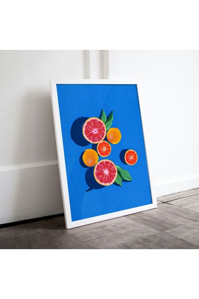 Çok Renkli - Summer Fruit Mandalina Kitchen Pinterest Poster Çerçeve Yüksek Kalite Tasarım Tablo