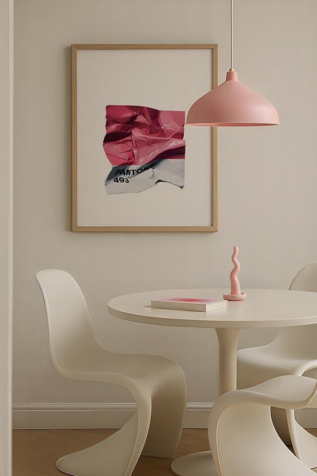 DOĞAL AHŞAP - Çiçek Kız Kolaj Trendy Maksimalist Sanatı Ahşap Çerçeveli Duvar Tablosu