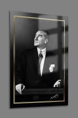 Atatürk 3'lü Set Cam Tablo-2 Atatürk Tablosu - İstiklal Marşı Tablosu - Gençliğe Hitabe Tablosu