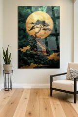 SANATSAL SOYUT AĞAÇ TASARIMI KIRILMAZ LÜKS CAM TABLO LÜKS EV HEDİYESİ