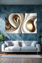 GOLD DETAYLI SOYUT TASARIM YATAY TABLO ULTRA CANLI RENKLİ KIRILMAZ CAM TABLO EV HEDİYESİ