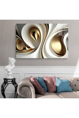 GOLD DETAYLI SOYUT TASARIM YATAY TABLO ULTRA CANLI RENKLİ KIRILMAZ CAM TABLO EV HEDİYESİ