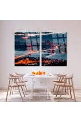 2 PARÇA HARİKA İSTANBUL MANZARASI SET MODERN TABLO ULTRA CANLI RENKLİ KIRILMAZ CAM TABLO EV HEDİYESİ