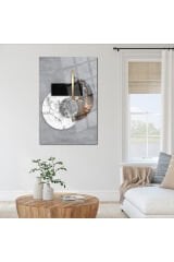 GRİ MERMER GEOMETRİK DESEN MODERN TABLO ULTRA CANLI RENKLİ KIRILMAZ CAM TABLO EV HEDİYESİ