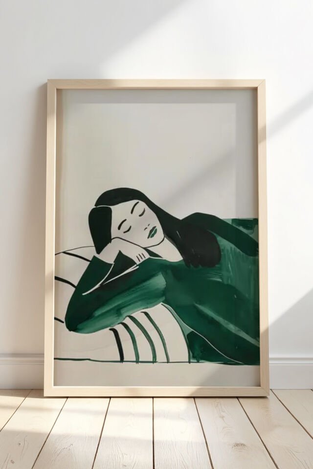 DOĞAL AHŞAP - Soyut Sanat Doğal Ahşap Çerçeveli Duvar Tablosu