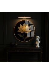 IŞILTILI LOTUS YAPRAKALRI TASARIMI KIRILMAZ YUVARLAK CAM TABLO LÜKS EV HEDİYESİ ULTRA CANLI RENKLİ