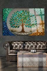 Zümrüt Ve Elmas Ağaç Tasarımı Modern Cam Tablo – Salon, Yatak Odası, Ofis İçin Şık Duvar Tablosu