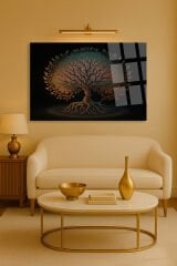 Hayat Ağacı Tasarımı Modern Cam Tablo – Salon, Yatak Odası, Ofis İçin Şık Duvar Tablosu