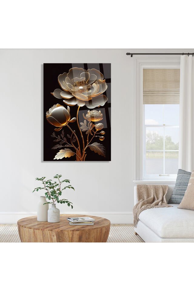 IŞILDAYAM HARİKA ÇİÇEK KIRILMAZ CAM TABLO ULTRA CANLI RENKLER EV HEDİYESİ OFİS HEDİYESİ