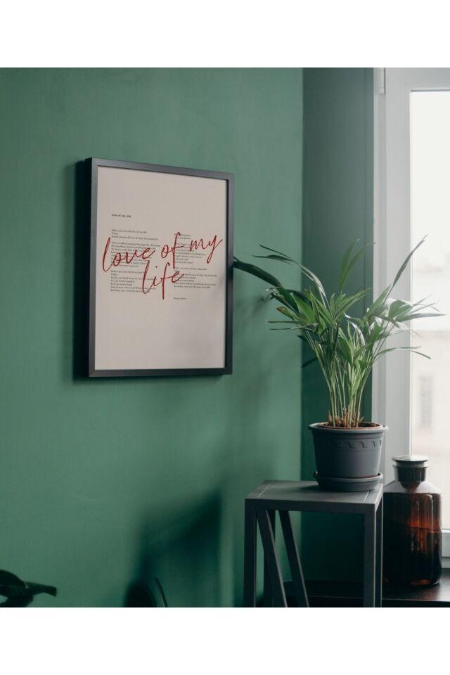 Çok Renkli - Love Of My Life Hayatımın Aşkı Pinterest Poster Çerçeveli Yüksek Kalite Dekorasyon Tasarım Tablo