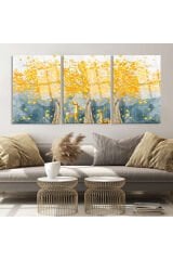 3 LÜ ALTIN AĞAÇ VE ALTINDAN GEYİKLER KIRILMAZ LÜKS CAM TABLO EV HEDİYESİ