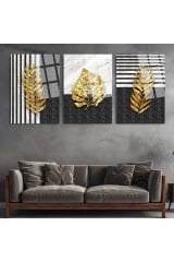 3 LÜ BOHEM TABLO GEOMETRİK DESENLER PARÇALI SET TABLO KIRILMAZ LÜKS CAM TABLO EV HEDİYESİ