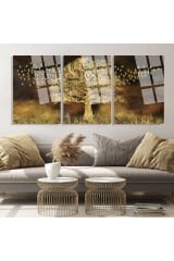 3 LÜ AĞAÇ PARÇALI SET TABLO KIRILMAZ LÜKS CAM TABLO EV HEDİYESİ