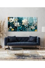 3 LÜ HARİKA RENK UYUMU ÇİÇEKLİ PARÇALI SET TABLO KIRILMAZ LÜKS CAM TABLO EV HEDİYESİ