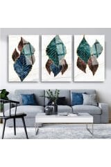 3 LÜ HARİKA RENK UYUMU MODERN GOLD DETAYLI PARÇALI SET TABLO KIRILMAZ LÜKS CAM TABLO EV HEDİYESİ