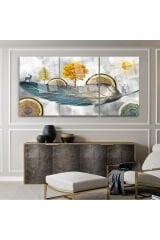 3 LÜ HARİKA UYUM MANZARA VE MODERN TABLO PARÇALI SET TABLO KIRILMAZ LÜKS CAM TABLO EV HEDİYESİ