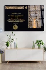 FELAK SURESİ MEALİ KEBA ÜZERİNE GOLD YAZILI DİNİ İSLAMİ KIRILMAZ CAM TABLO EV HEDİYESİ