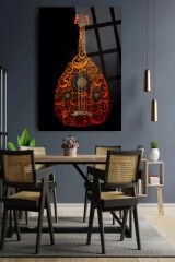 UD DİNİ MOTİFLERLE MÜZİK ALETİ LÜKS KIRILMAZ CAM TABLO EV HEDİYESİ DİNİ İSLAMİ CAM TABLO