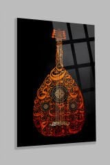 UD DİNİ MOTİFLERLE MÜZİK ALETİ LÜKS KIRILMAZ CAM TABLO EV HEDİYESİ DİNİ İSLAMİ CAM TABLO