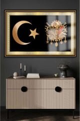 AY YILDIZ VE OSMANLI TUĞRASI ULTRA YÜKSEK ÇÖZÜNÜRLÜKLÜ LÜKS KIRILMAZ CAM TABLO OFİS HEDİYESİ