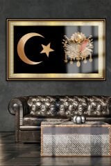 AY YILDIZ VE OSMANLI TUĞRASI ULTRA YÜKSEK ÇÖZÜNÜRLÜKLÜ LÜKS KIRILMAZ CAM TABLO OFİS HEDİYESİ