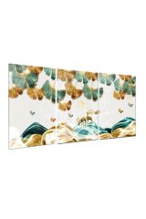 3 LÜ DOĞA MODERN TASARIM KIRILMAZ CAM TABLO LÜKS TABLO EV HEDİYESİ