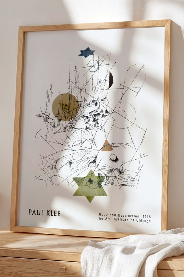 DOĞAL AHŞAP - Paul Klee - Soyut Duygular - Ahşap Çerçeveli Duvar Tablosu