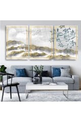 3 LÜ MANZARA TABLOSU MODERN TASARIM KIRILMAZ CAM TABLO LÜKS TABLO EV HEDİYESİ