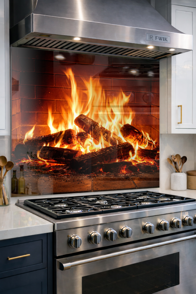 Premium Mutfak Cam Ocak Arkası Koruyucu Tezgah Ankastre Arkası Koruyucu I Şömine