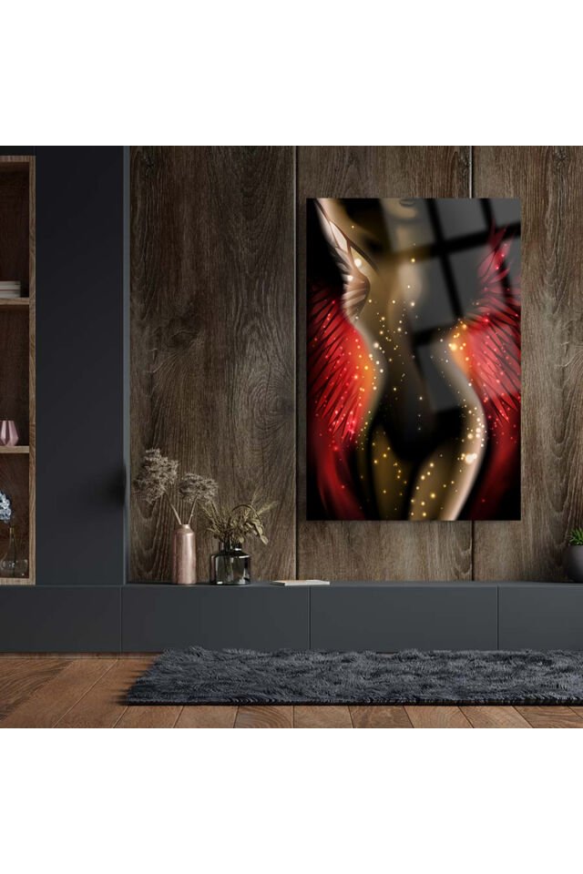 KADIN VÜCUDU HARİKA TASARIM CAM TABLO EV HEDİYESİ KIRILMAZ LÜKS MODERN CAM TABLO Kırmızı