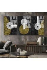 3 LÜ GEOMETRİK DESENLER BOHEM ODASI TABLOSU KIRILMAZ CAM TABLO LÜKS TABLO EV HEDİYESİ