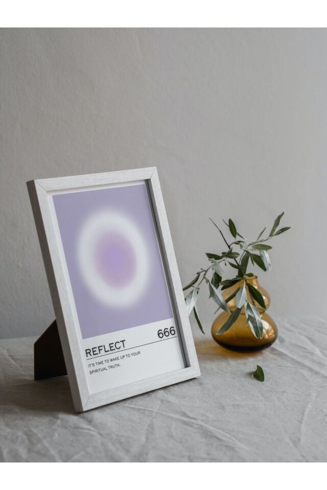 Çok Renkli - Reflect Yansıt Hissettir 666 Angel Numbers Hediyelik Poster Çerçeveli Sanatsal Tasarım Tablo
