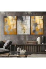 3 LÜ HARİKA RENK UYUMU BOHEM ODASI TABLOSU KIRILMAZ CAM TABLO LÜKS TABLO EV HEDİYESİ