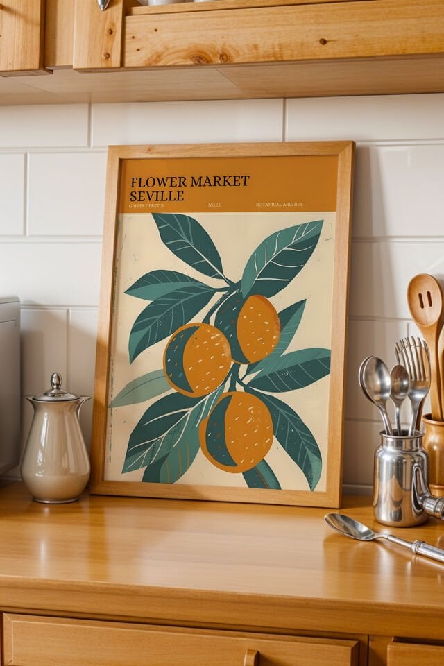 DOĞAL AHŞAP - Doğal Ahşap Çerçeveli Seville Tablosu – Flower Market