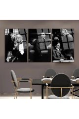 3 PARÇA GODFATHER Al Pacino SET TABLO KIRILMAZ CAM TABLO EV HEDİYESİ İŞ YERİ HEDİYESİ