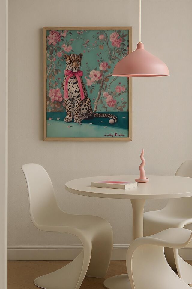 DOĞAL AHŞAP - Japon Deseni Yeşil Maksimalist Sanatı Ahşap Çerçeveli Duvar Tablosu