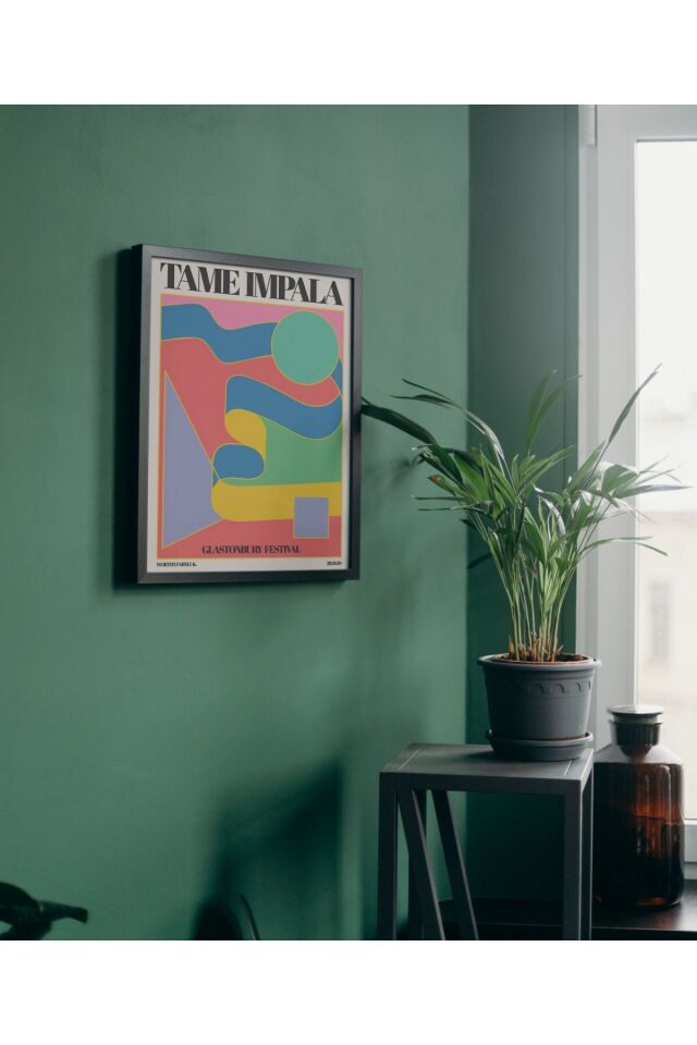 Çok Renkli - Tame Impala PopArt Hediyelik Poster Çerçeveli Sanatsal Tasarım Tablo