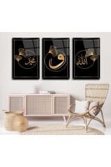3 PARÇA DİNİ İSLAMİ SET TABLO KIRILMAZ CAM TABLO EV HEDİYESİ İŞ YERİ HEDİYESİ