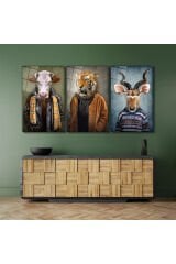 3 PARÇA HAYVAN FİGÜRLERİ KIRILMAZ CAM TABLO EV HEDİYESİ İŞ YERİ HEDİYESİ