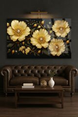 HARİKA ÇİÇEK TASARIMI PARILDAYAN VE IŞIK SAÇAN DETAYLAR KIRILMAZ CAM TABLO LÜKS HEDİYE