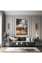 KOŞAN AT ASİL AT KIRILMAZ LÜKS CAM TABLO ULTRA YÜKSEK ÇÖZÜNÜRLÜKLÜ EV HEDİYESİ TABLO