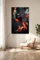 Anka Kuşu KIRILMAZ LÜKS CAM TABLO ULTRA YÜKSEK ÇÖZÜNÜRLÜKLÜ EV HEDİYESİ YENİ NESİL TABLO