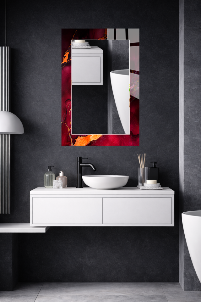 HEM TABLO HEM AYNA BORDO ALTIN AKIŞKAN SANAT CAM DUVAR AYNASI EV DEKORU